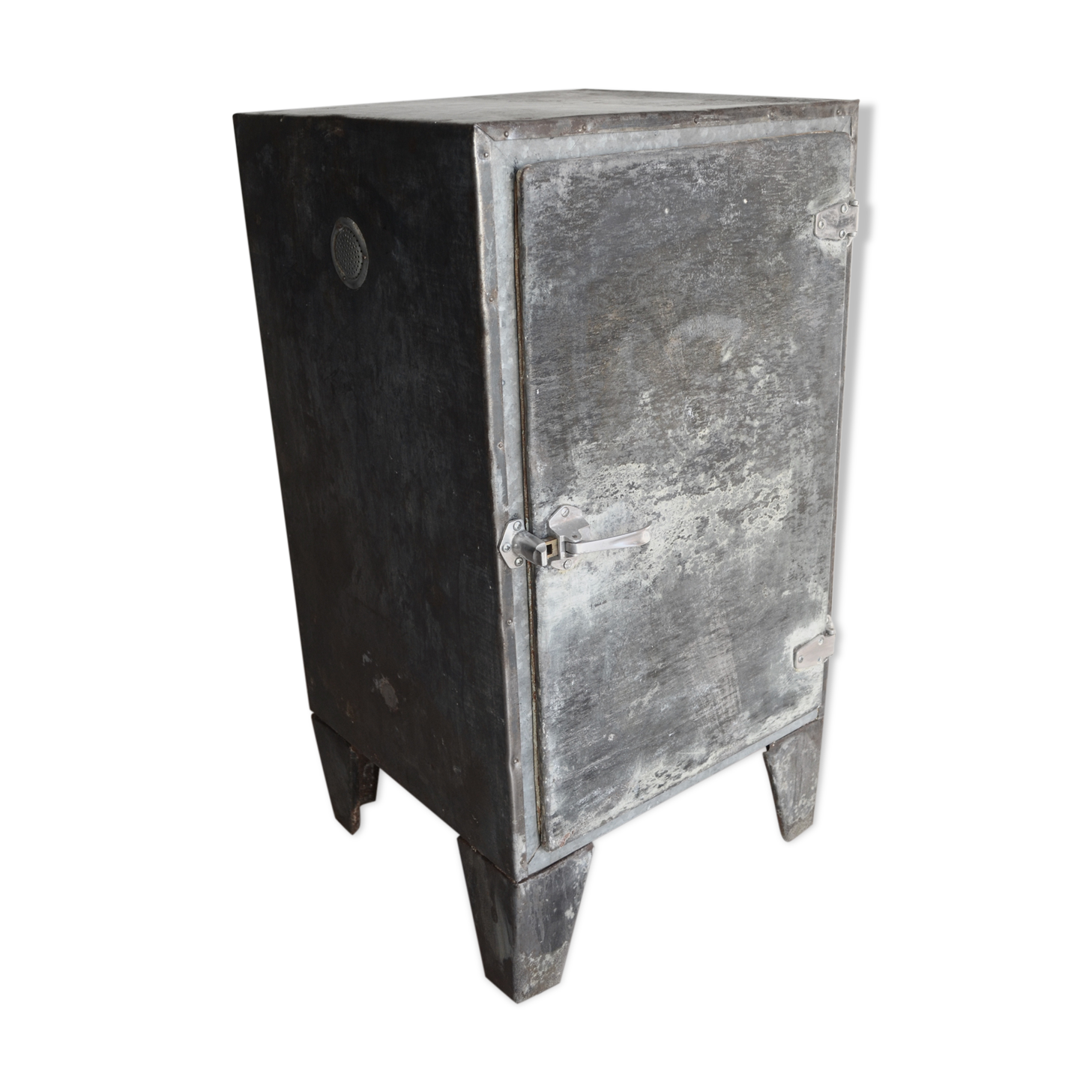 Ancien meuble glacière en zinc