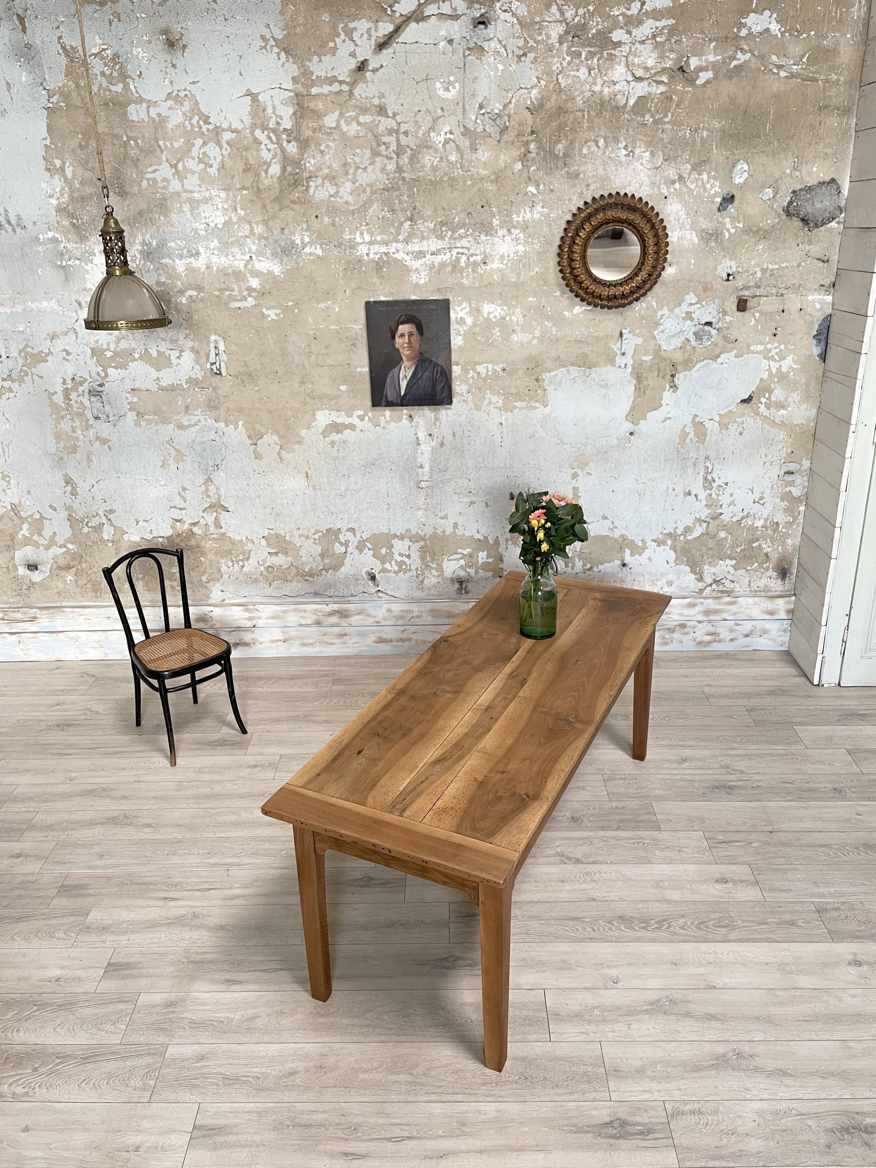 Vintage farmhouse table with spindle legs.