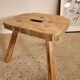 Small brutalist wooden stool