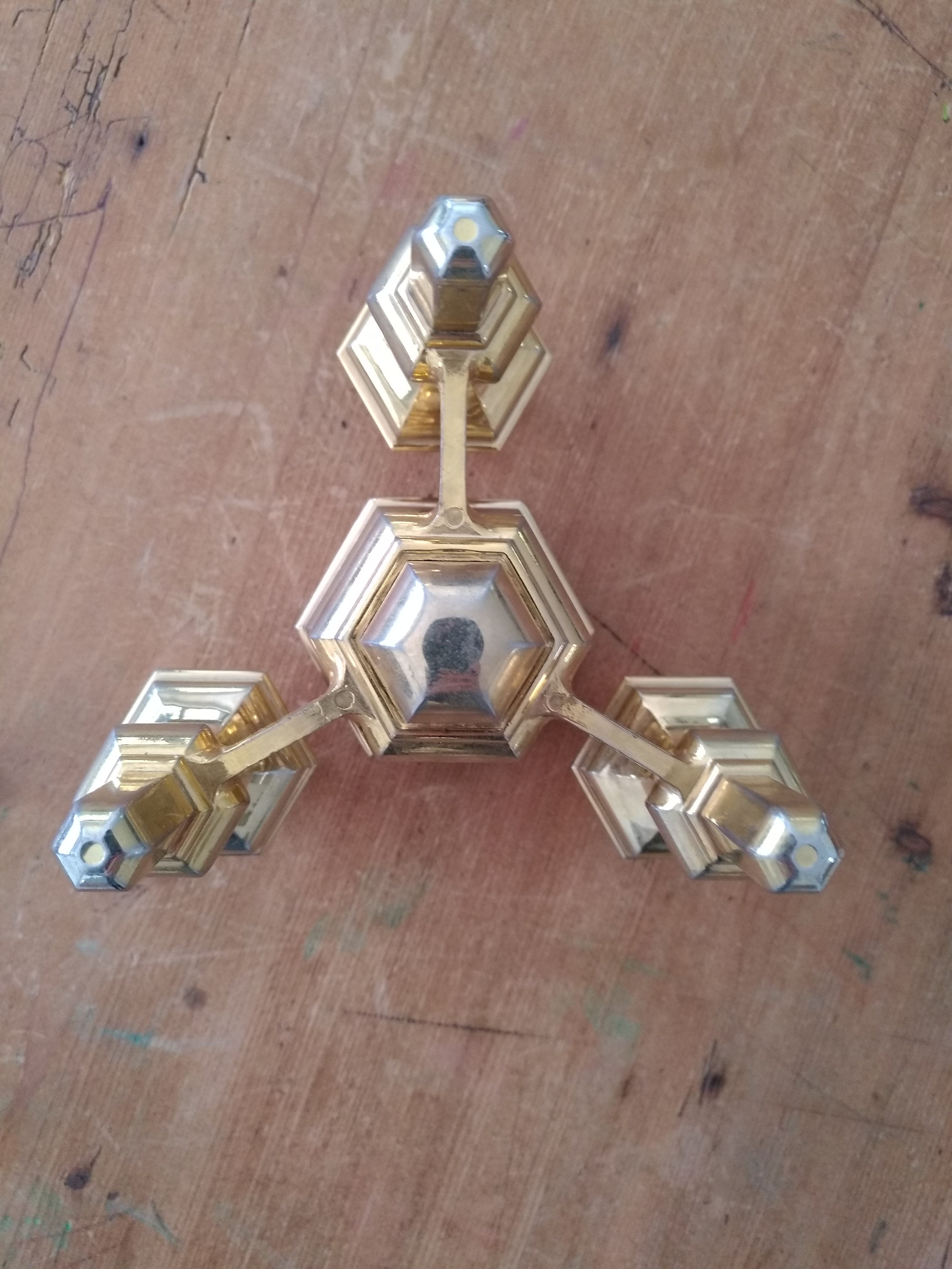 Nagel's golden modular Scandinavian candlestick candlestick