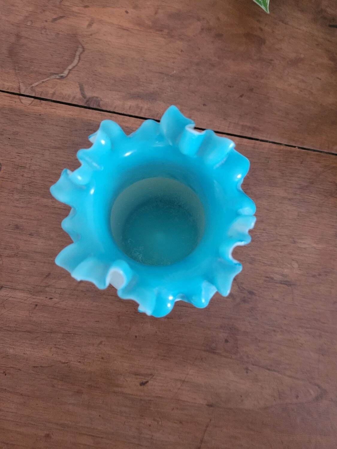 19th century blue opaline vase