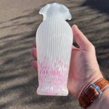 Ancien Vase verre opaline Clichy pantin