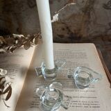 Set of 3 glass candle holders