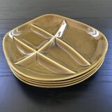 Set of 4 Sarreguemines oyster plates