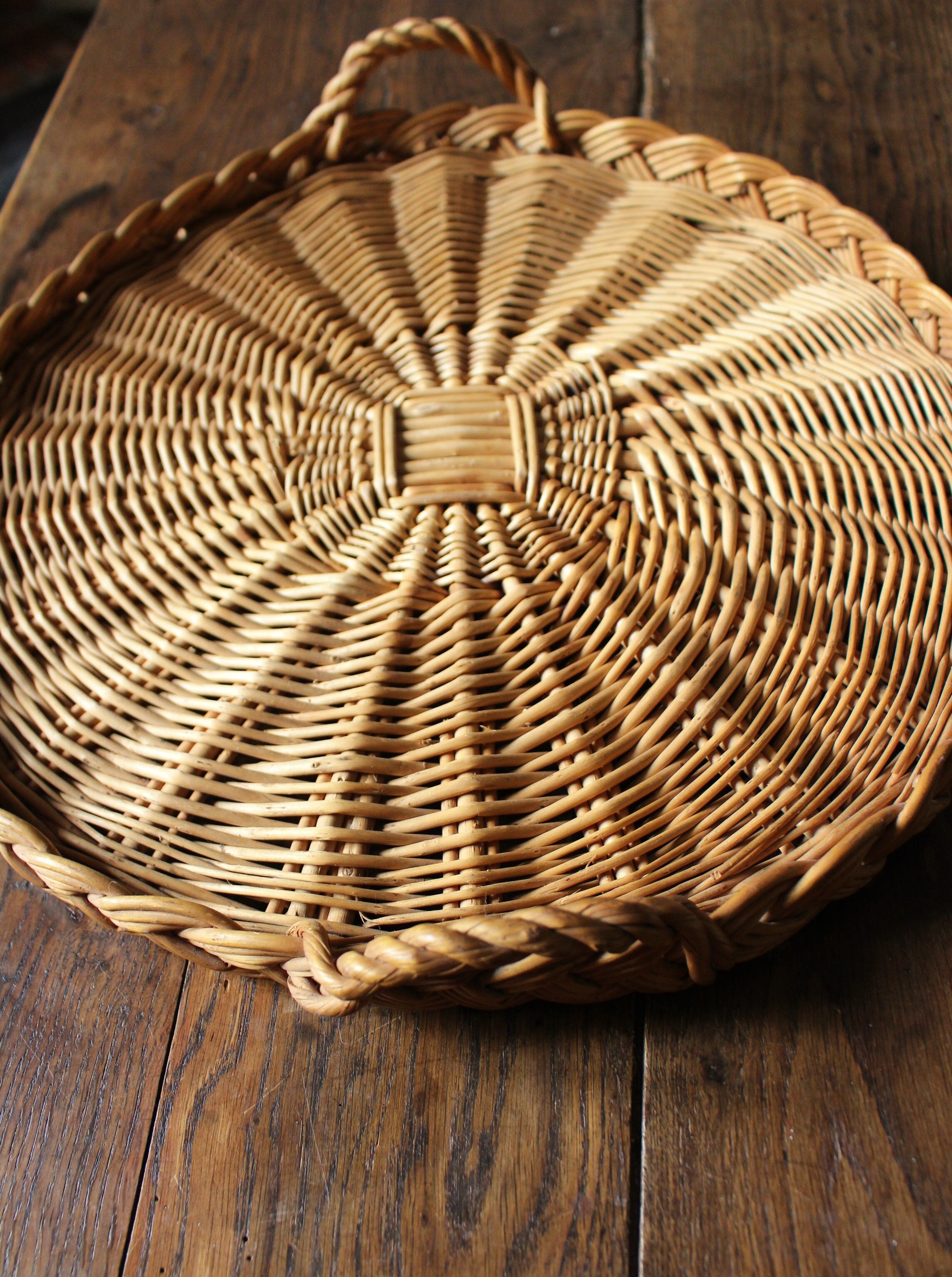 Plateau rond Osier two handles