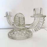 Czechoslovak moulded glass candlestick