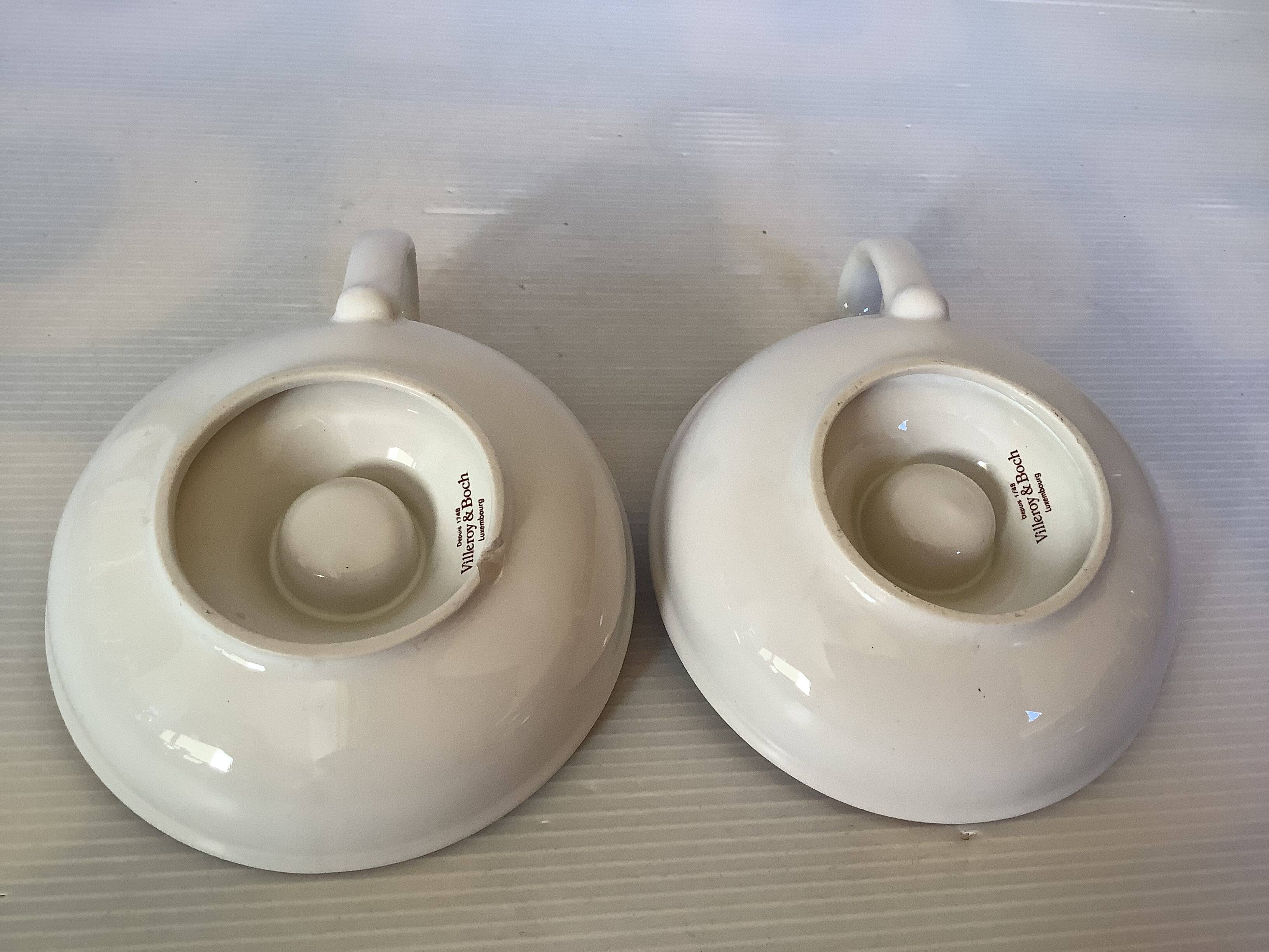 Pair of botanical flower candlesticks Villeroy and Boch