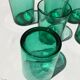 6 Verres à eau droits en verre vert hauteur 8cm