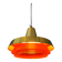 Mid-century Danish style orange brass suspension light.