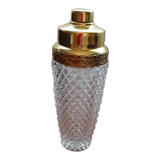 Sheker en cristal pointes de diamant et laiton art déco