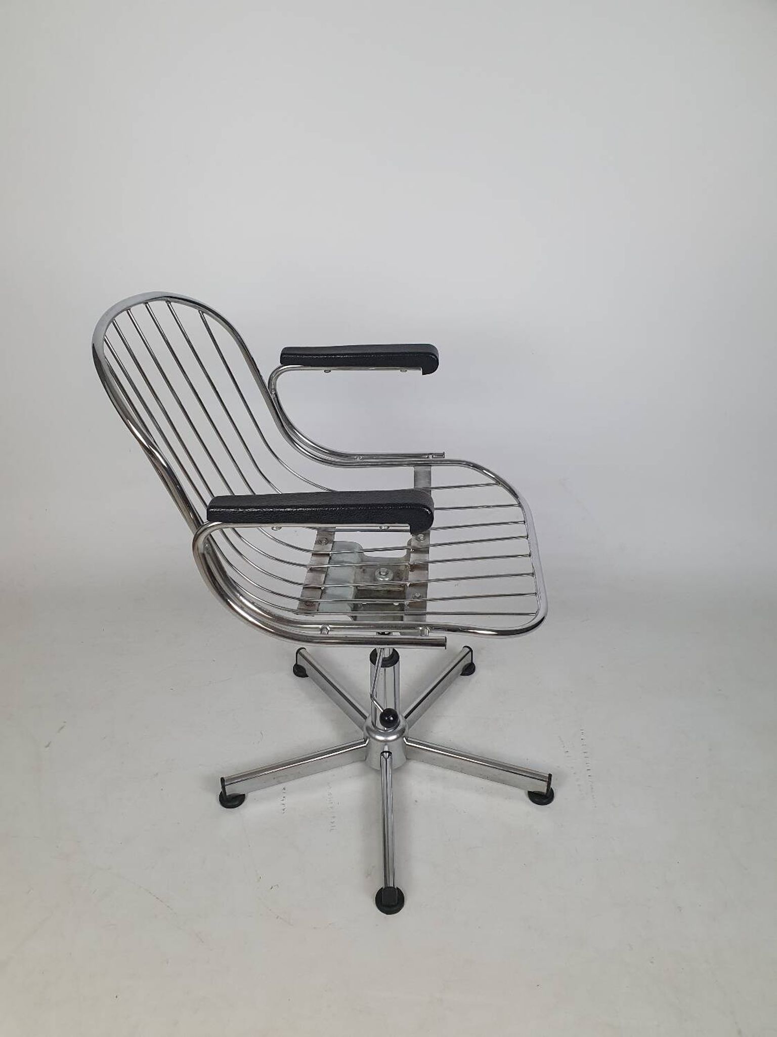Vintage chrome swivel armchair