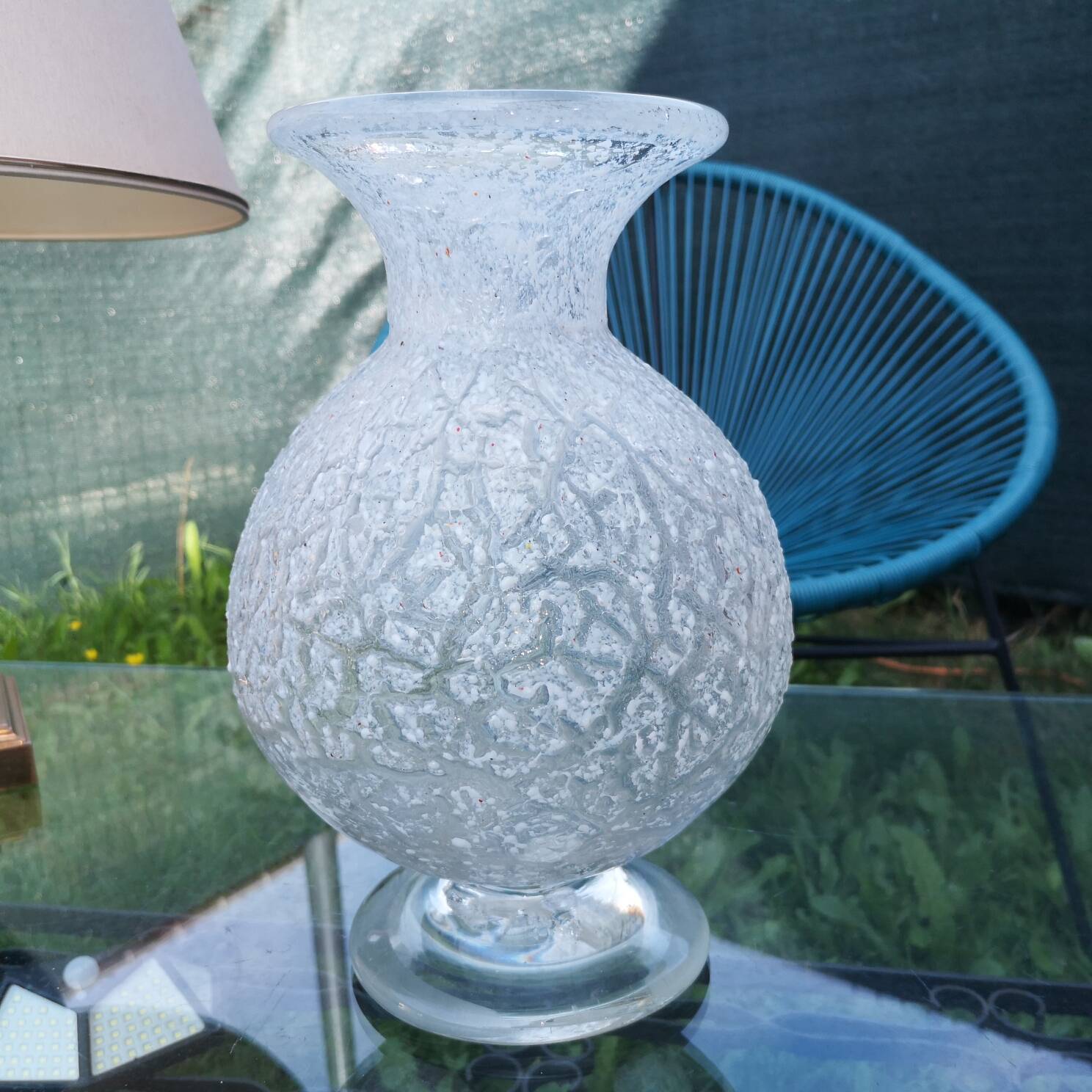 Vase en verre soufflé vintage Seguso Murano