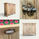 Antique patinated Parisian buffet with shell handles.