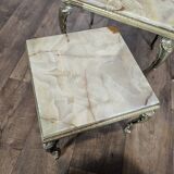 Regency style nesting tables onyx and brass