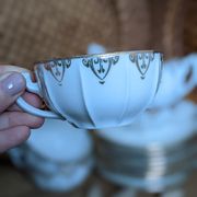Vintage tea coffee service fine porcelain art deco gilded