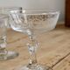 Vintage mismatched crystal cut champagne coupes - 1950s