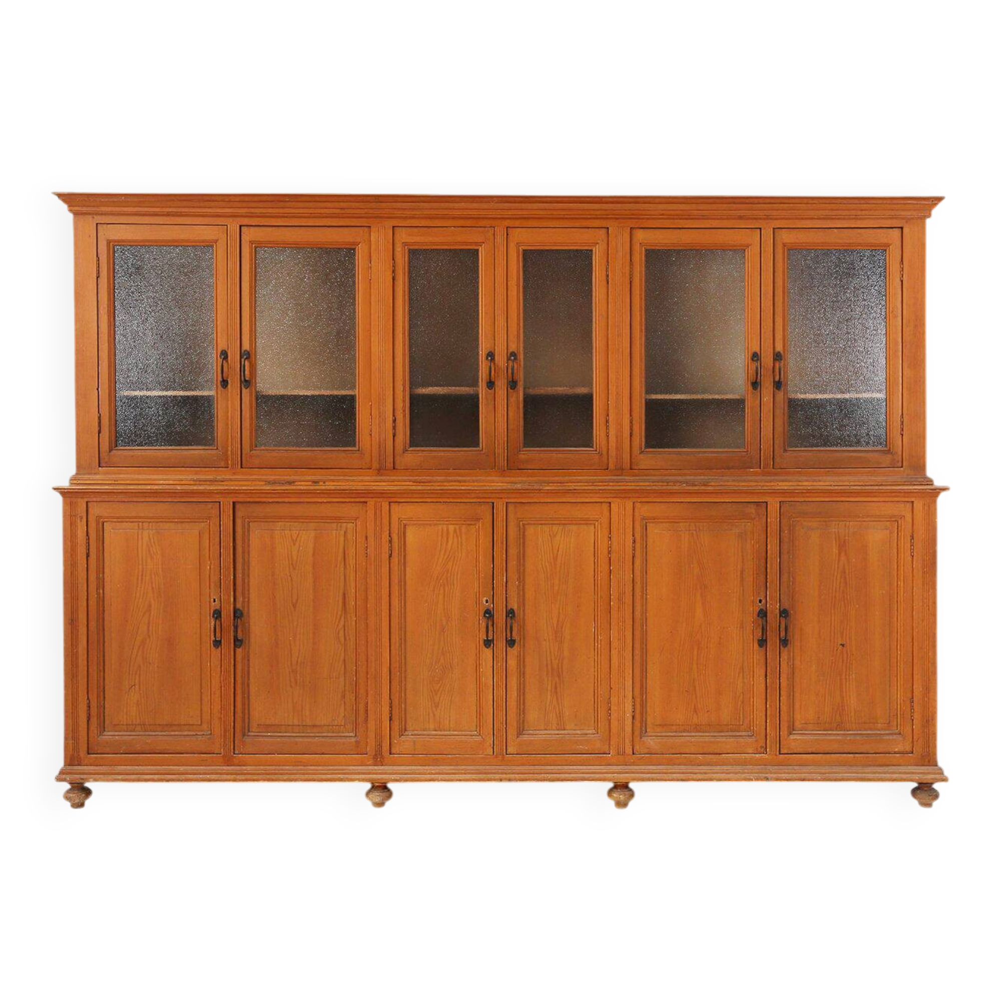 12-Door Monastery or Display Cabinet in Pine, Belgium ca. 1890