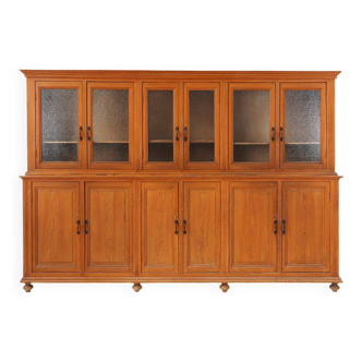 12-Door Monastery or Display Cabinet in Pine, Belgium ca. 1890