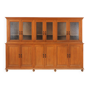 12-Door Monastery or Display Cabinet in Pine, Belgium ca. 1890