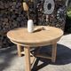 Round solid oak table with extensions, maximum 220cm.