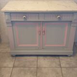 Buffet bas  2 portes repeint style campagne décoration