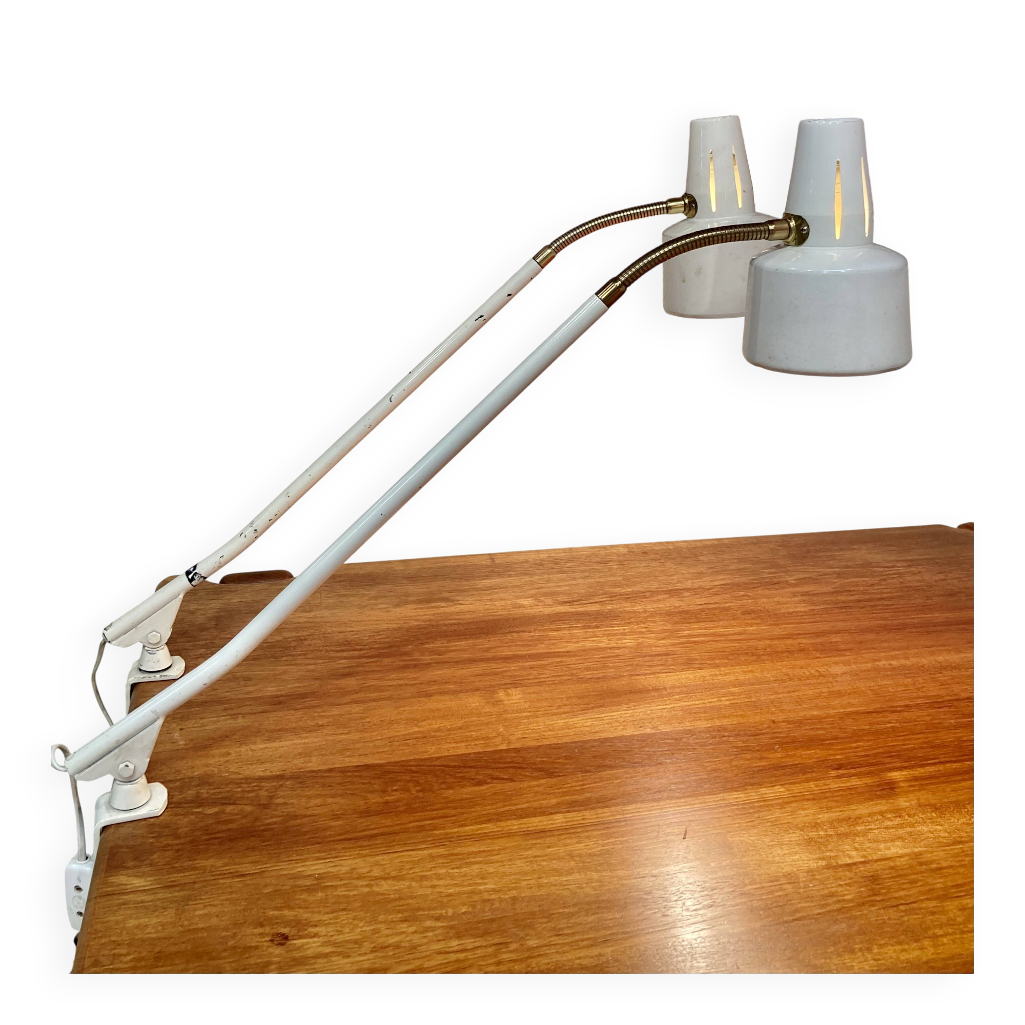 Pair of large industrial lamps 1950.