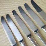 Set of 6 Christinox Christofle table knives shell model