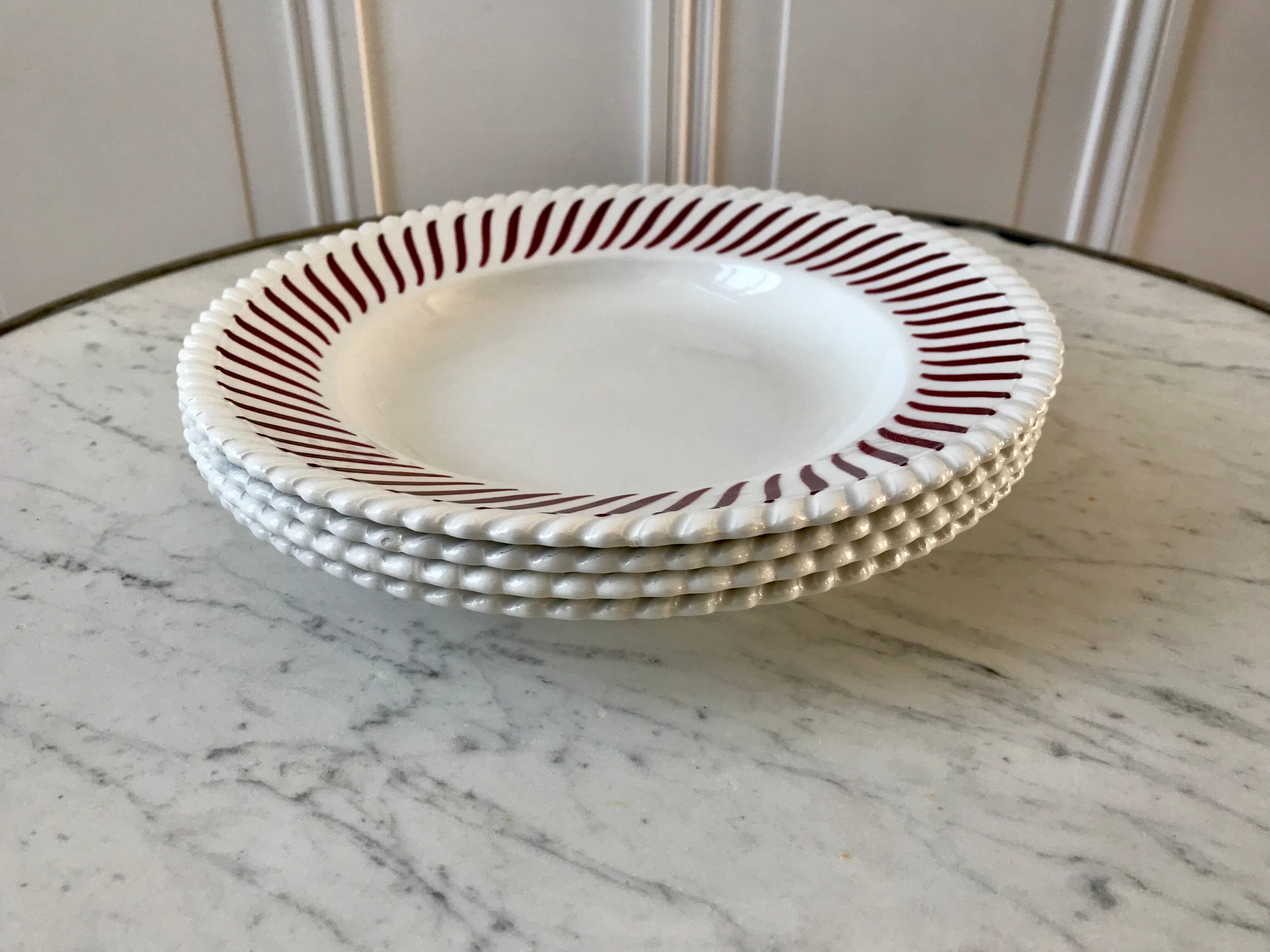 Set of 4 hollow plates Badonviller years 30-40