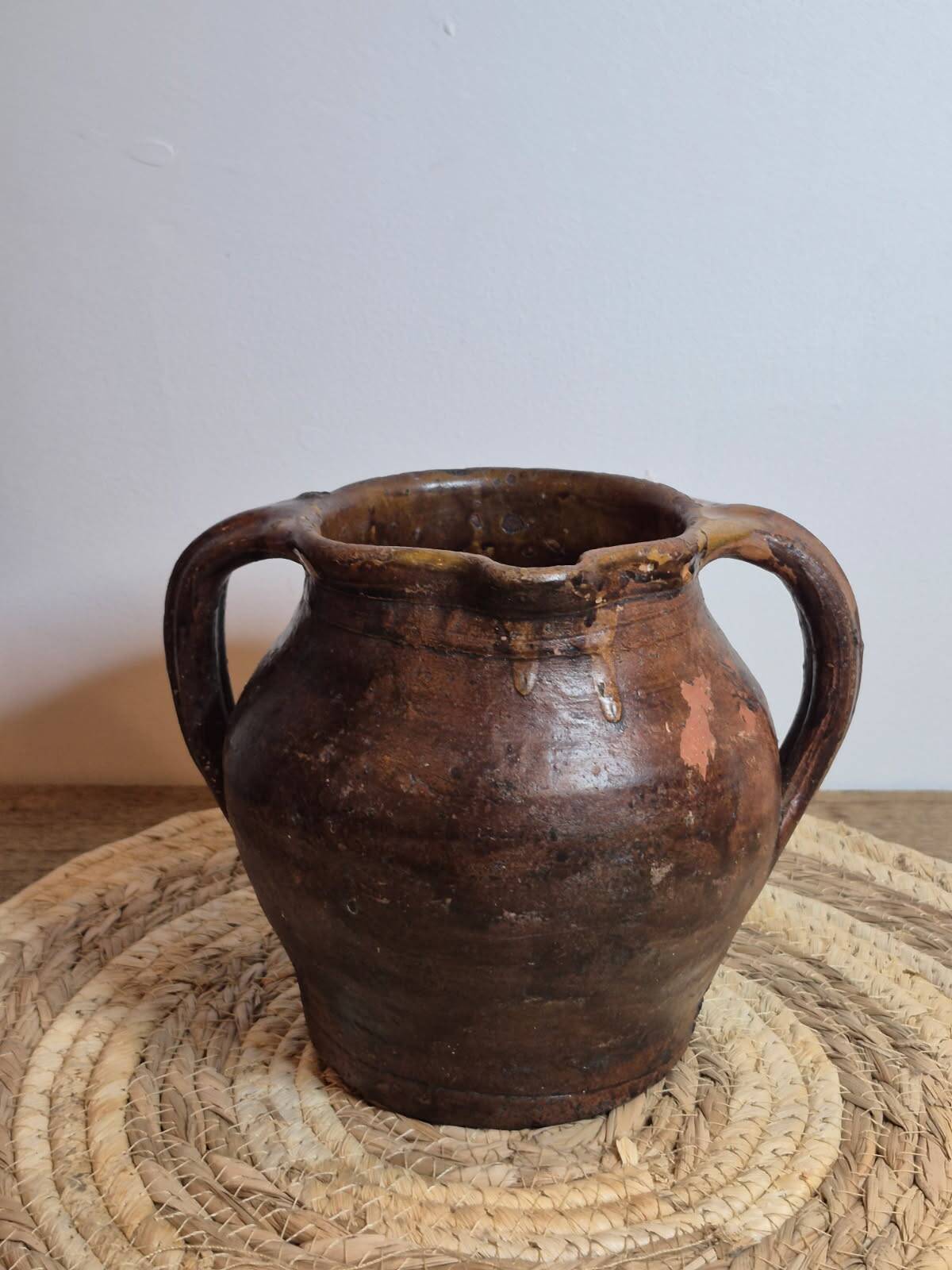 Glazed terracotta jug