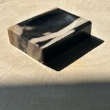 Symmetrical multicolored petrified wood soap dish