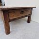 Rustic farmhouse coffee table with two drawers, solid oak, 19th century - 1.97m