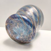 Blue Murano Glass Vase by Fratelli Toso with Bronze Aventurine