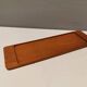 Teak Cabaret tray with four smoke coloured glass bowls, Danish and produced by Wiggers 1970s.