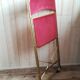 Pink velvet folding chair