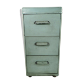 Antique Vintage Industrial 20th Century Light Blue Chest Of 3 Drawers