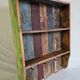 Wall shelf 3 shelves + 4 hooks cast iron in polychrome wood
