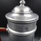 Ancienne cafetière en aluminium - anse rouge - vers 1930