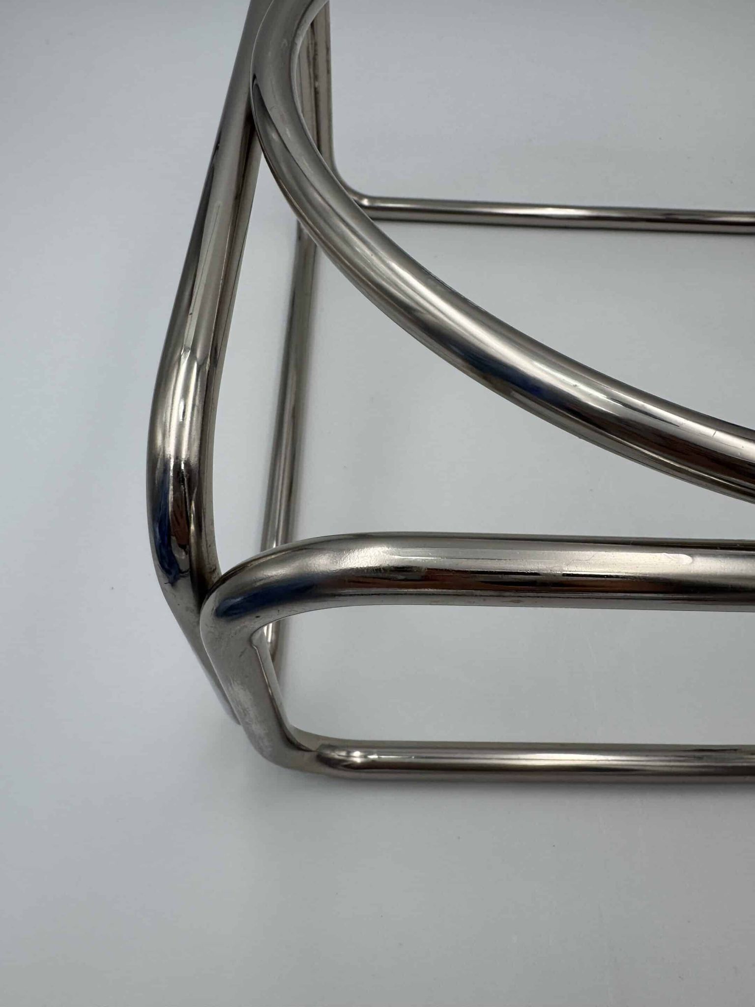 Lampe globe opaline chrome vintage