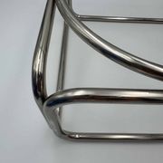 Lampe globe opaline chrome vintage