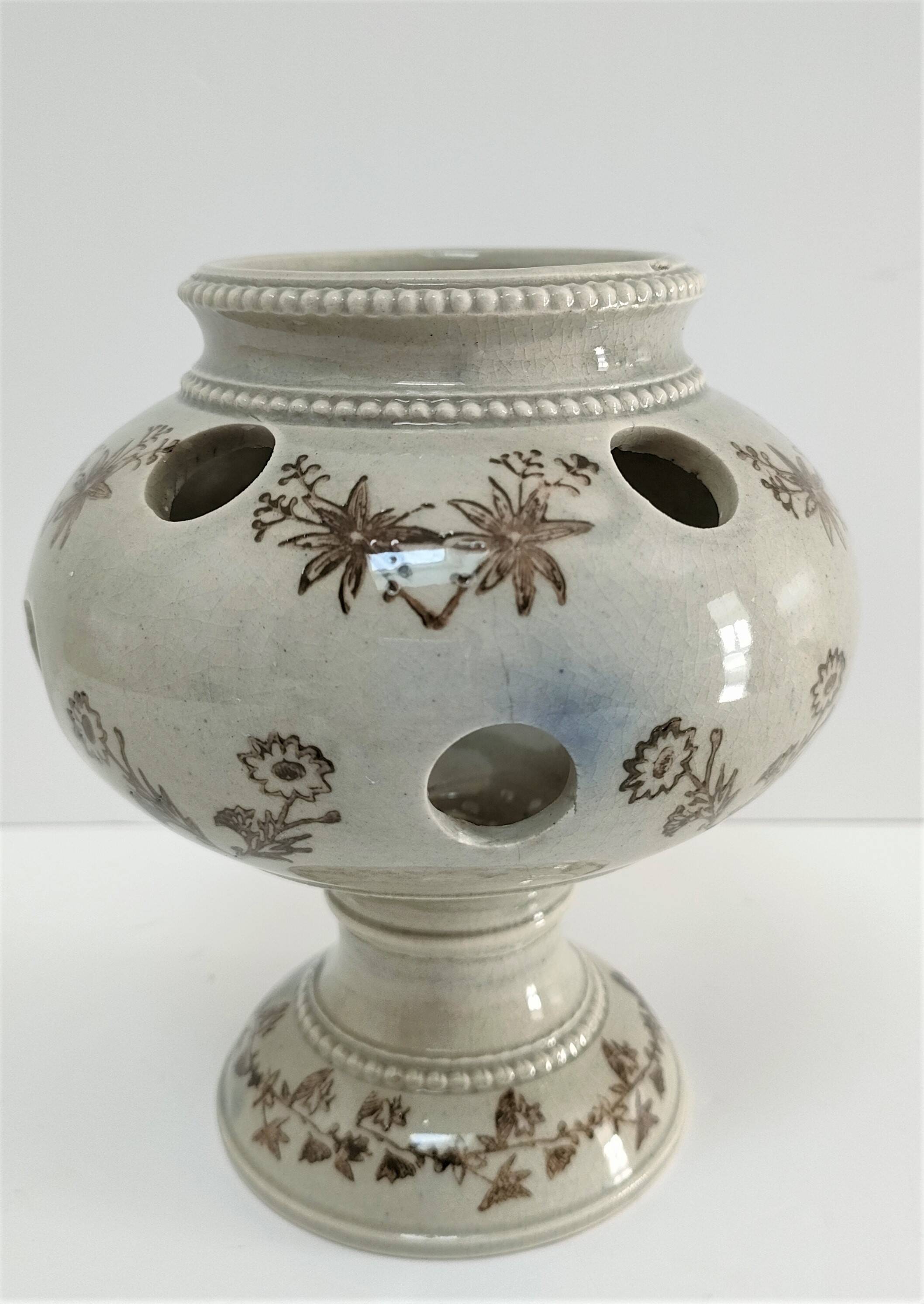 Three Saint-Uze ceramic tealight candle holders, early 20th century