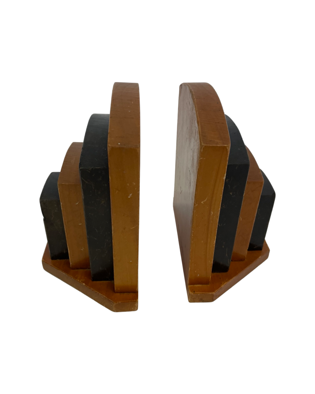 Art Deco bookends wood minimalist design set