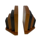 Art Deco bookends wood minimalist design set