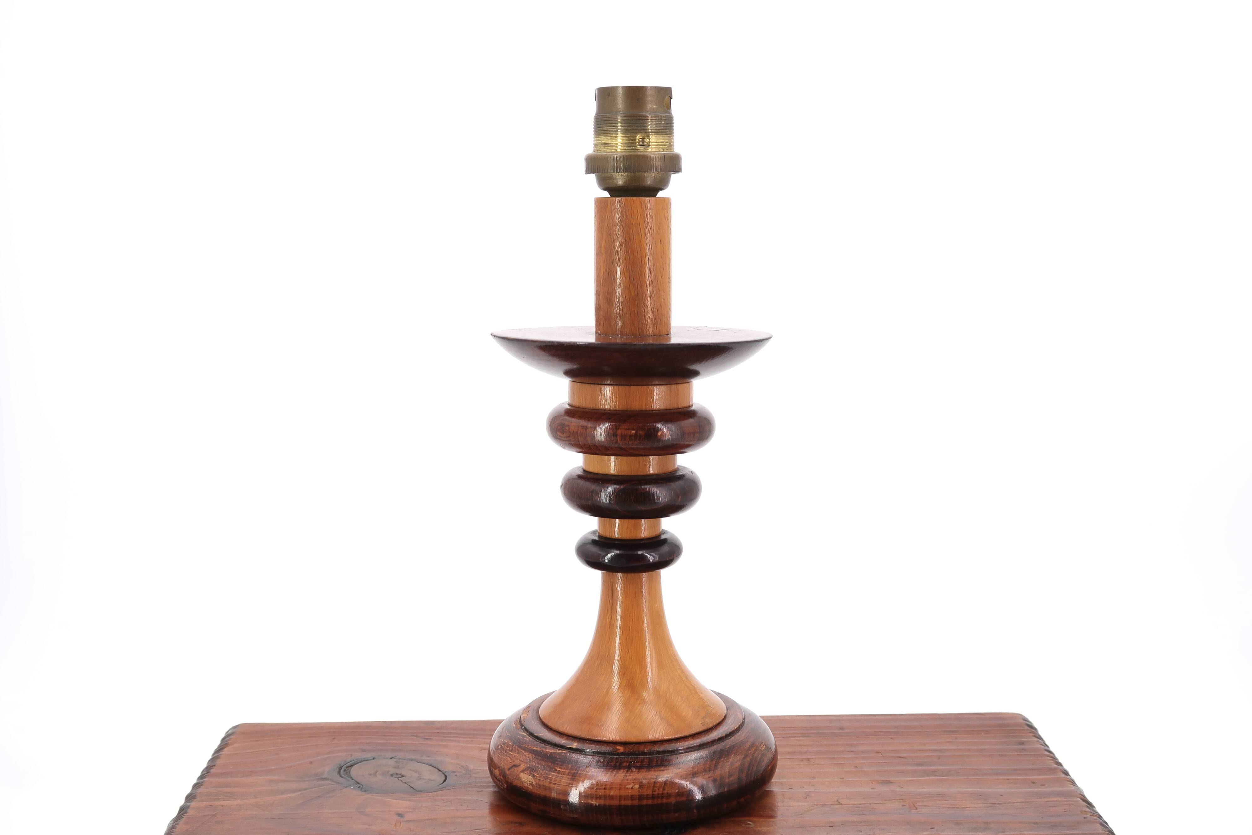 Totem wooden lamp, 70s