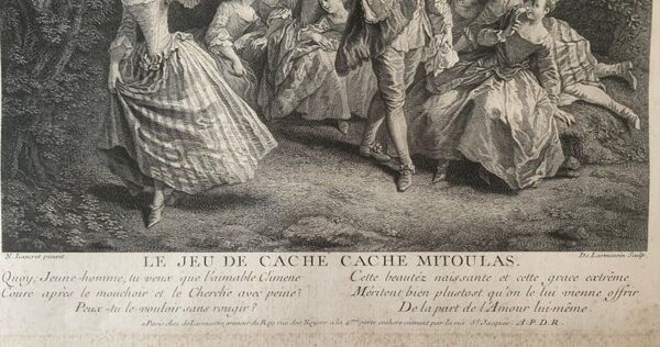 Nicolas Lancret, Le jeu de cache cache, gravure
