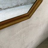 Octagonal Wall Mirror with Vintage Molded Gilded Wood Frame