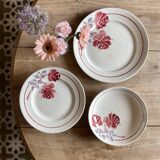 Set of 3 vintage iron clay dishes model 4205 from Saint Amand