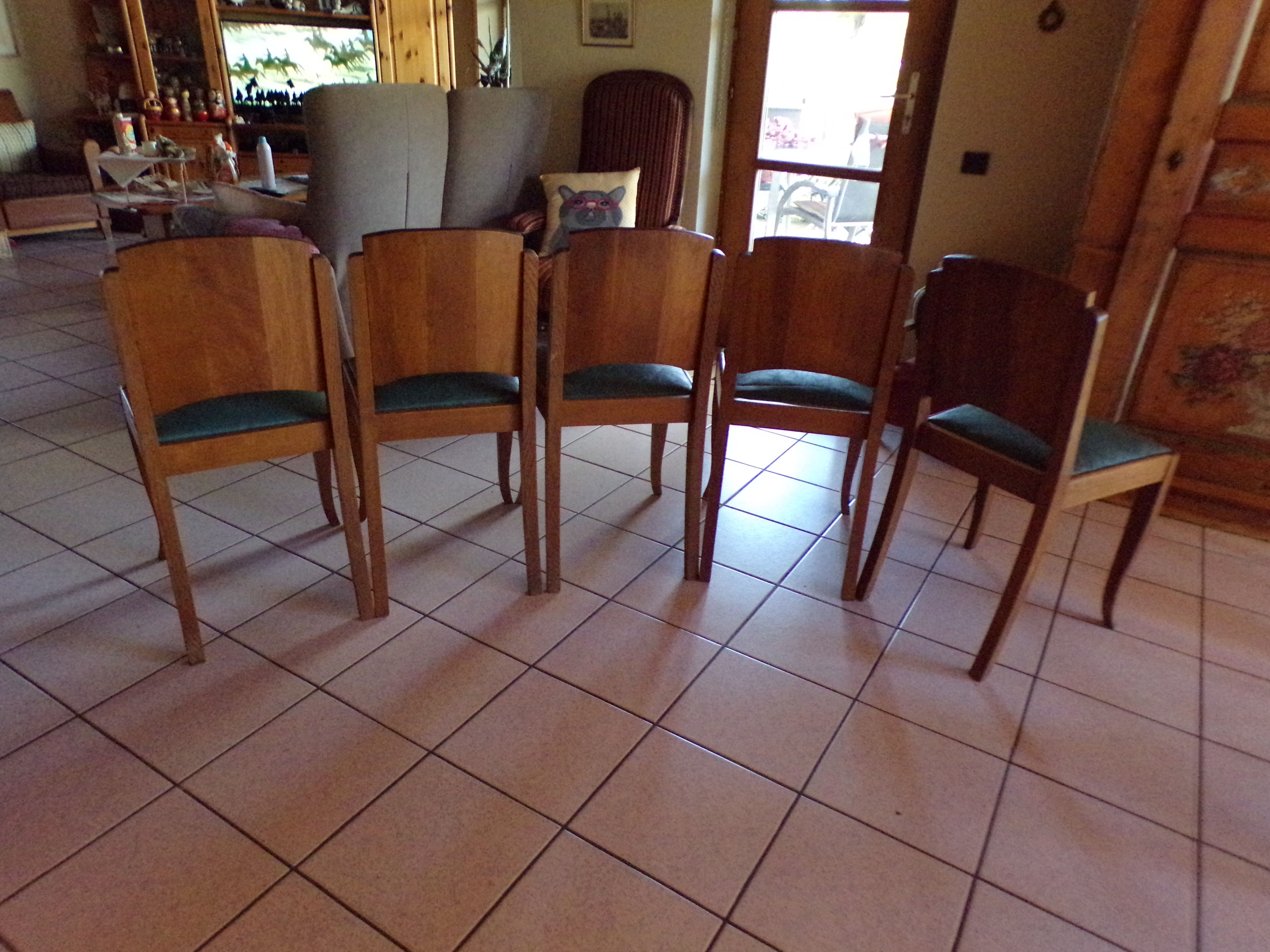 Five art deco chairs