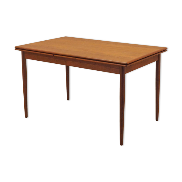 Table en teck, design danois, années 1970, fabriquée au Danemark