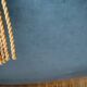 Pair of old toad armchairs with pouffe footrest