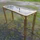 Gold console and vintage smoked glass, imitation bamboo 1970